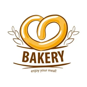 Vector logo fresh pretzel bakery Stock Illustration