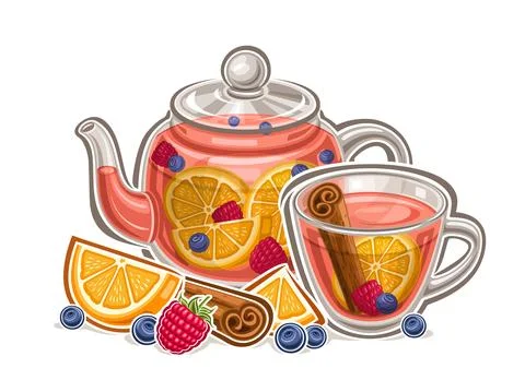 Vector logo for Fruit Tea Drink Stock Illustration