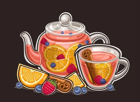 Vector logo for Fruit Tea Drink Stock Illustration