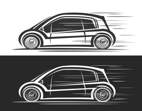 Vector logo for Futuristic Mini Car Stock-Illustration