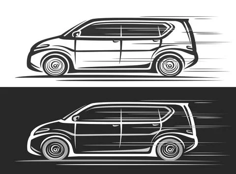 Vector logo for Futuristic Minivan Stock-Illustration