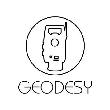 Vector logo of geodesy, design and topography Stock Illustration