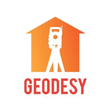 Vector logo of geodesy, design and topography Stock Illustration