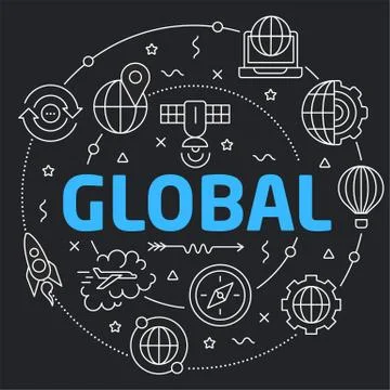 Vector logo global network Stock Illustration