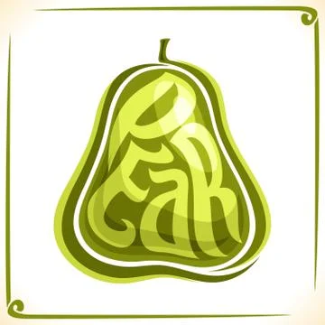 Vector logo for green Pear Stock Illustration