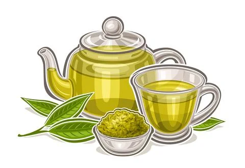 Vector logo for Green Tea Drink Stock Illustration