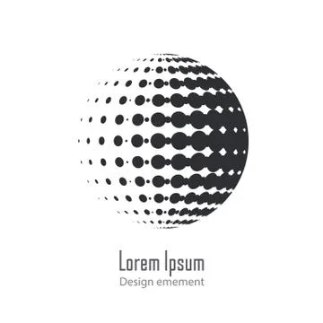 Vector logo halftone design element Stock Illustration