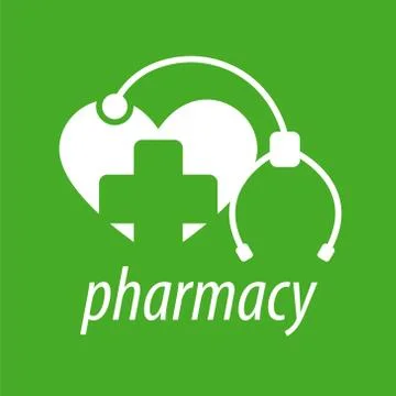 Vector logo heart, a cross and stethoscope Stock Illustration