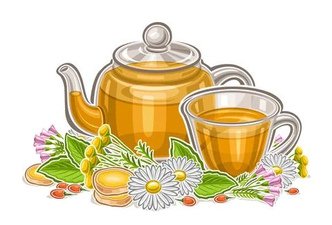 Vector logo for Herbal Tea Drink Stock Illustration