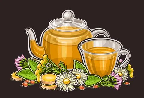 Vector logo for Herbal Tea Drink 库存插图