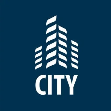 Vector logo home at night with illuminated windows Stock Illustration
