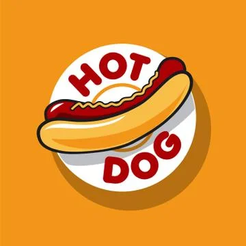 Vector logo hot dog for fast food Stock Illustration