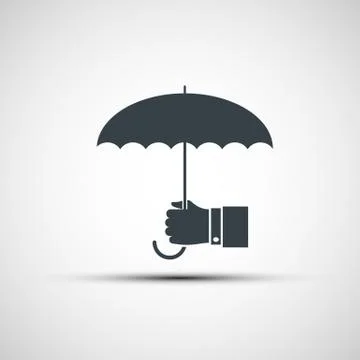 Vector logo of a human hand holding the umbrella Stock-Illustration