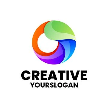 Vector logo illustration circle abstract gradient colorful Stock Illustration