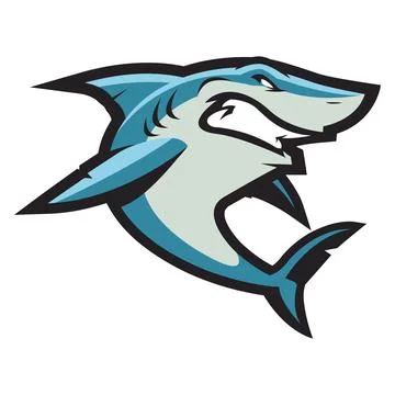 Vector logo illustration of a ferocious-looking shark 스톡 일러스트