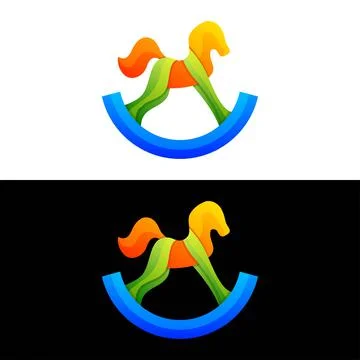 Vector logo illustration horse gradient colorful style Stock Illustration