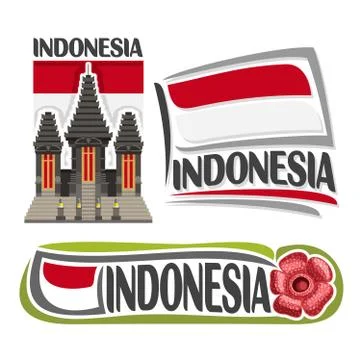 Vector logo for Indonesia 스톡 일러스트