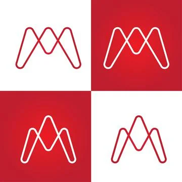 Vector logo initial M, icon isolated. circuit logo, web icon, direction, init Stock Illustration