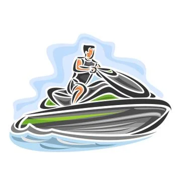 Vector logo for jet ski Stock Illustration
