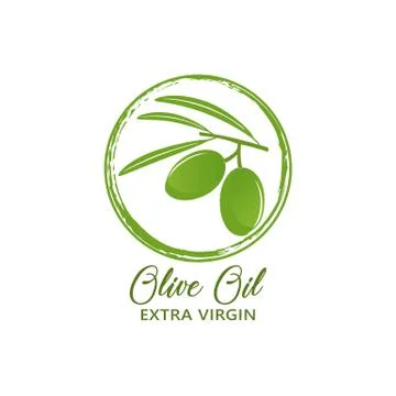 Vector logo, label or emblem green olive branch Stock-Illustration