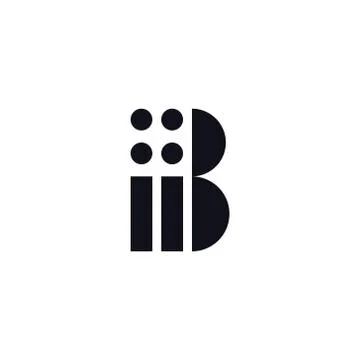Vector Logo Letter B Black and White Illustrazione stock