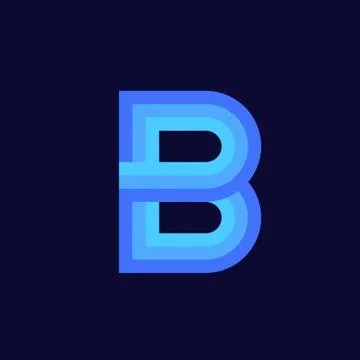 Vector Logo Letter B Blue Glowing イラスト素材