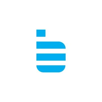 Vector Logo Letter B Blue Stripes Stock Illustration