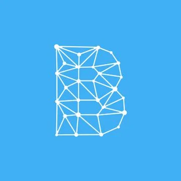 Vector Logo Letter B Dots Lines Stock Illustration