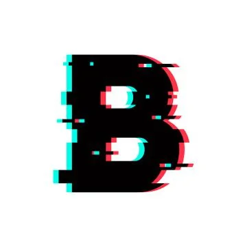 Vector Logo Letter B Glitch Distortion イラスト素材