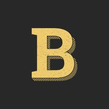 Vector Logo Letter B Gold Vintage Stock Illustration