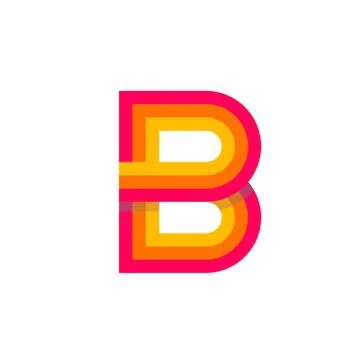 Vector Logo Letter B Red Glowing Stock Illustration
