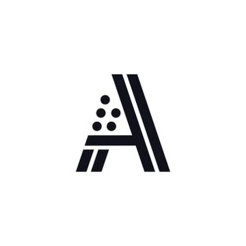 Vector Logo Letter A Black and White Stock Illustration