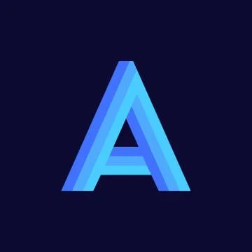 Vector Logo Letter A Blue Glowing Stock Illustration