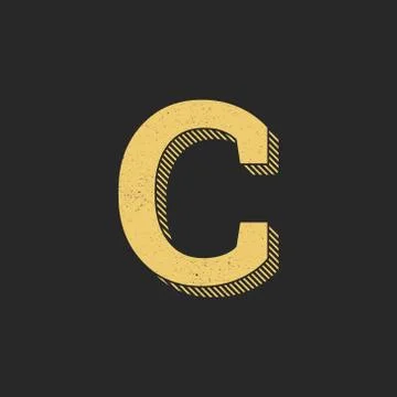 Vector Logo Letter C Gold Vintage Stock Illustration