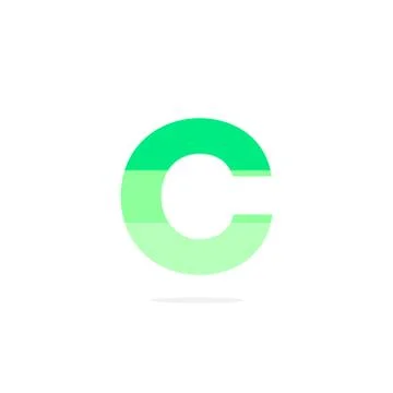 Vector Logo Letter C Green Energy Battery Stock Illustration