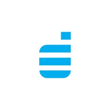 Vector Logo Letter D Blue Stripes Stock Illustration