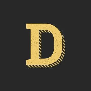 Vector Logo Letter D Gold Vintage Stock Illustration