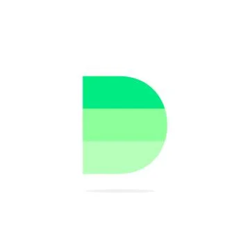 Vector Logo Letter D Green Energy Battery Stock Illustration