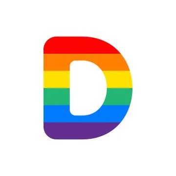 Vector Logo Letter D Rainbow Stock Illustration