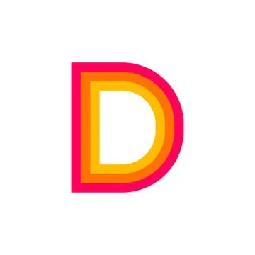 Vector Logo Letter D Red Glowing Stock Illustration
