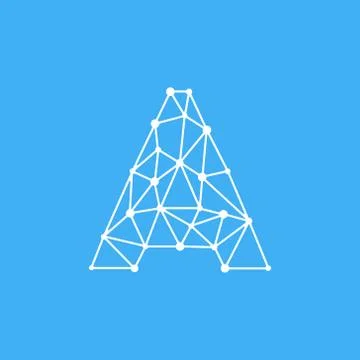 Vector Logo Letter A Dots Lines Stock Illustration