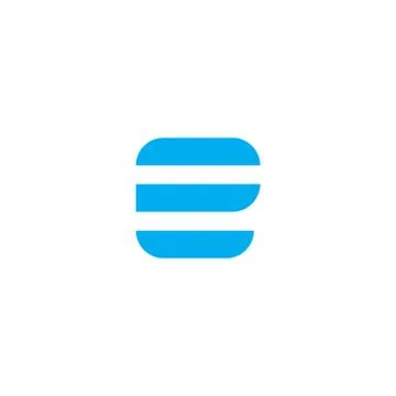 Vector Logo Letter E Blue Stripes Stock Illustration