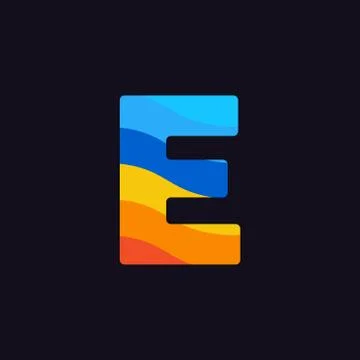 Vector Logo Letter E Colorful Blue Red Orange イラスト素材