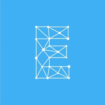 Vector Logo Letter E Dots Lines Stock Illustration