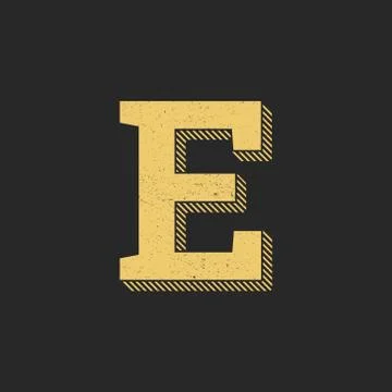 Vector Logo Letter E Gold Vintage Ilustración de archivo