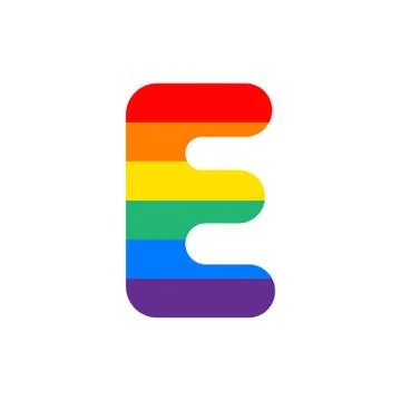 Vector Logo Letter E Rainbow Stockillustratie