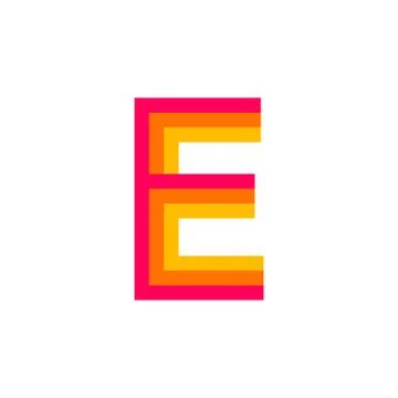 Vector Logo Letter E Red Glowing Stock Illustration