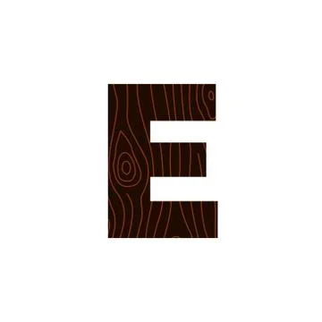 Vector Logo Letter E Wood Texture Stock Illustration