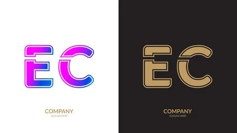 Vector logo for letter EC design template Stock Illustration