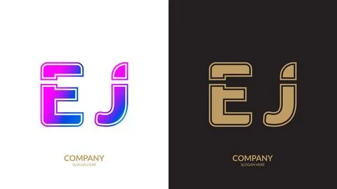 Vector logo for letter EJ design template Stock Illustration